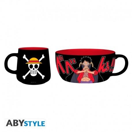 ONE PIECE breakfast set: mug + bowl - Luffy