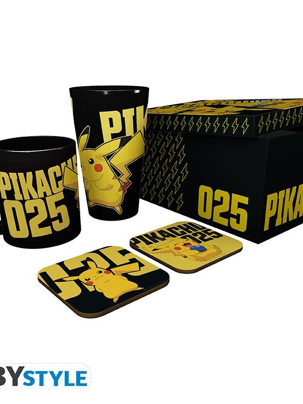 POKEMON gift set: glass XXL, mug, 2 coasters