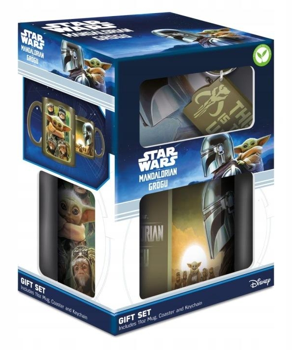 STAR WARS THE MANDALORIAN AND GROGU (BOUNTY HUNTERS) GIFT SET (MUG, COASTER & KEYCHAIN)