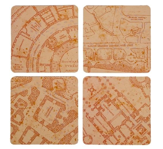 Harry Potter: Marauders Map Heat Changing Coasters (4pcs)