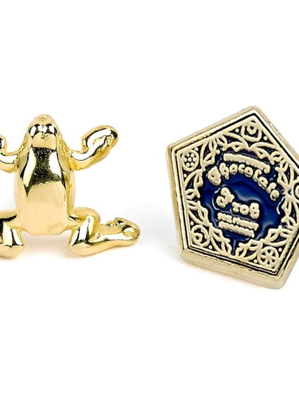 Harry Potter Chocolate Frog & Box gold plated stud