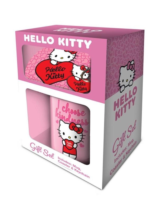 HELLO KITTY (MY HEART) GIFT SET: MUG, COASTER & KEYCHAIN