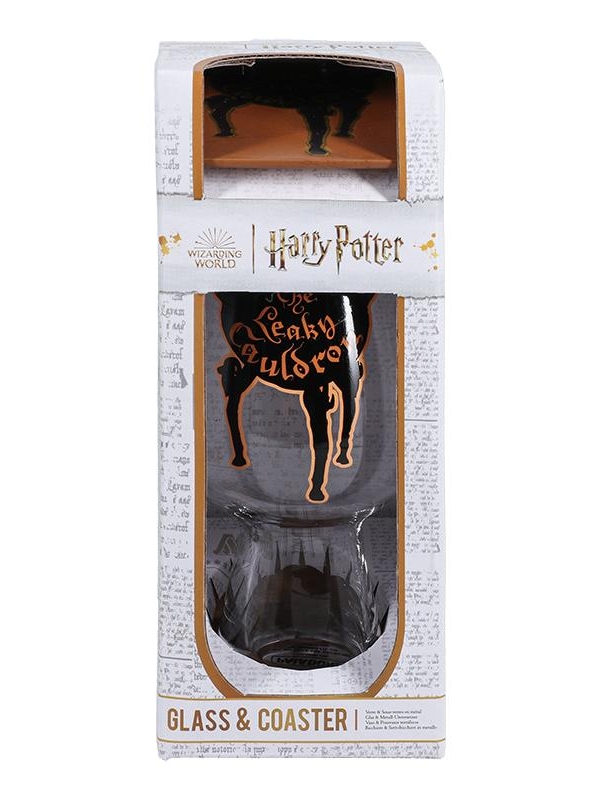 Harry Potter Leaky Cauldron Glass and Coaster Set