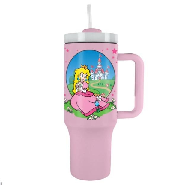 Super Mario (Peach) travel cup with straw (1180 ml)
