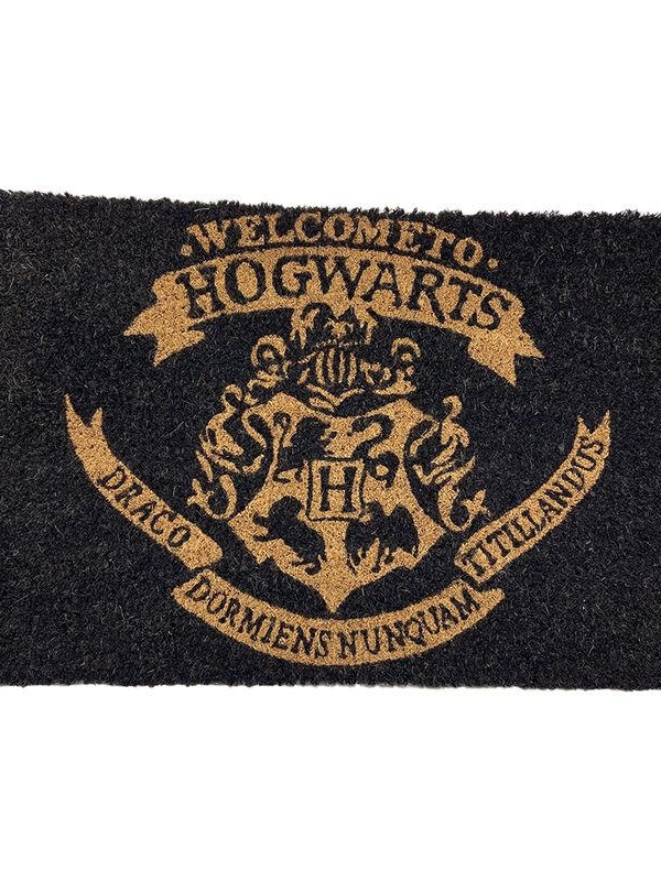 HARRY POTTER (WELCOME TO HOGWARTS) BLACK DOOR MAT (60 x 40 cm)