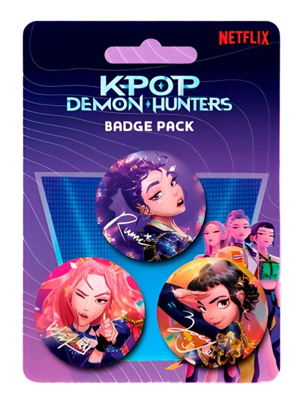 K-POP Demon Hunters badge packs - Huntrix (3 pcs)
