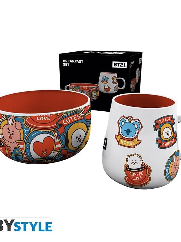 BT21 breakfast set: mug + bowl