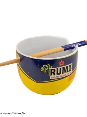 K-POP Demon Hunters ramen bowl with Chopsticks - Rumi Superstar Flavor