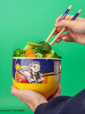 K-POP Demon Hunters ramen bowl with Chopsticks - Rumi Superstar Flavor