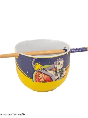 K-POP Demon Hunters ramen bowl with Chopsticks - Rumi Superstar Flavor