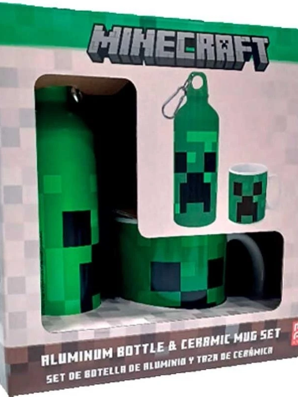 Zestaw Minecraft: butelka wielokrotnego użytku plus kubek
