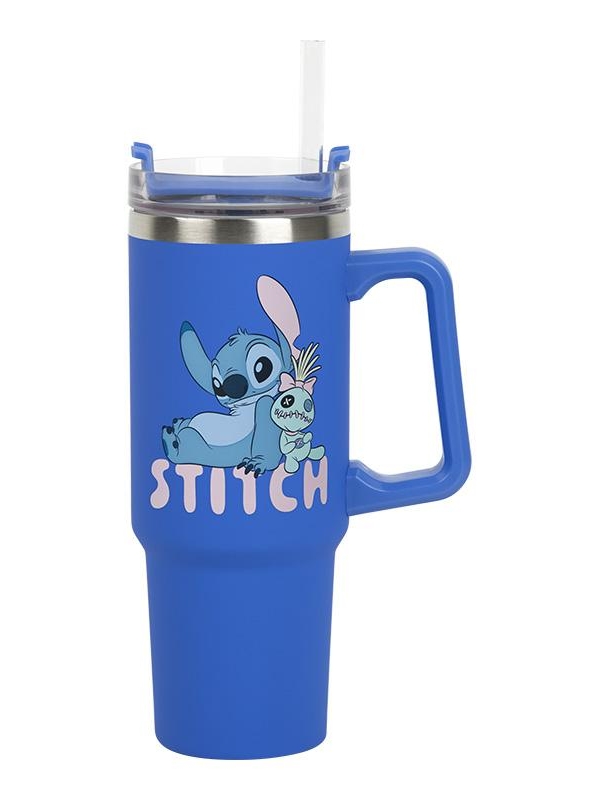 Disney Blue Insulated Cup and Straw (900 ml) Stitch