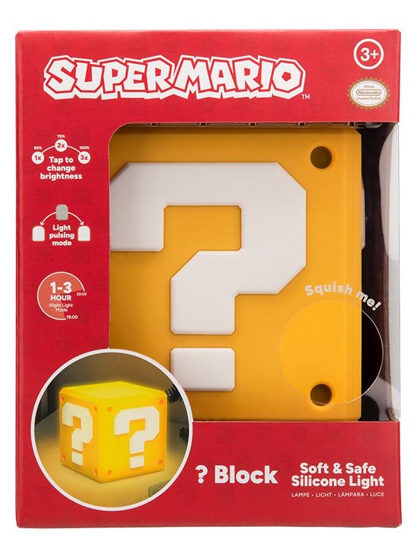Super Mario Question Block SquishyGlo Light Rechargeable (high: 13 cm)