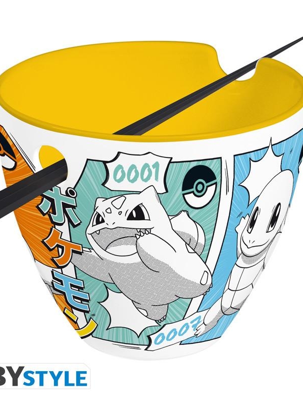 Pokemon ramen bowl with chopsticks - Starters Manga