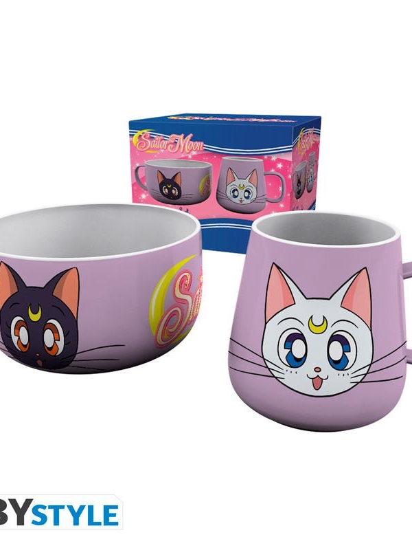 SAILOR MOON Breakfast Set Mug + Bowl - Luna & Artemis