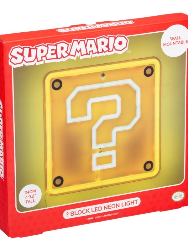 Super Mario Question Block Wall Mountable LED Neon Light (high: 24,5 cm)