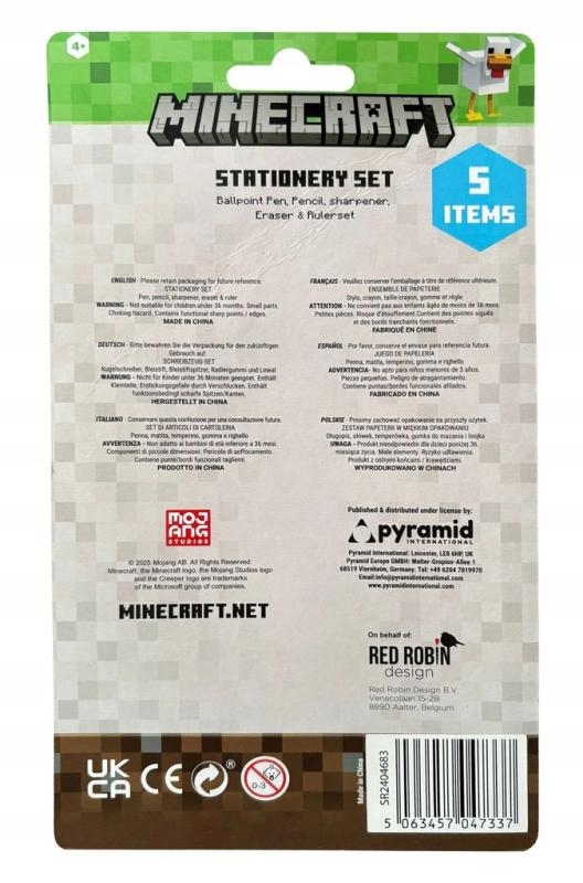 MINECRAFT (CHIBI SKELETON) ESSENTIAL 5 PC STATIONERY SET