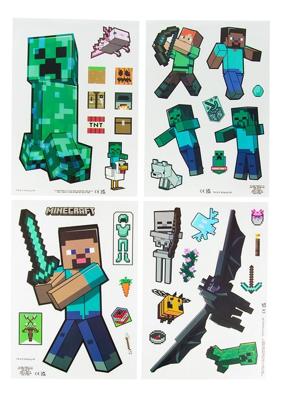 Minecraft Window Cling Decals Set