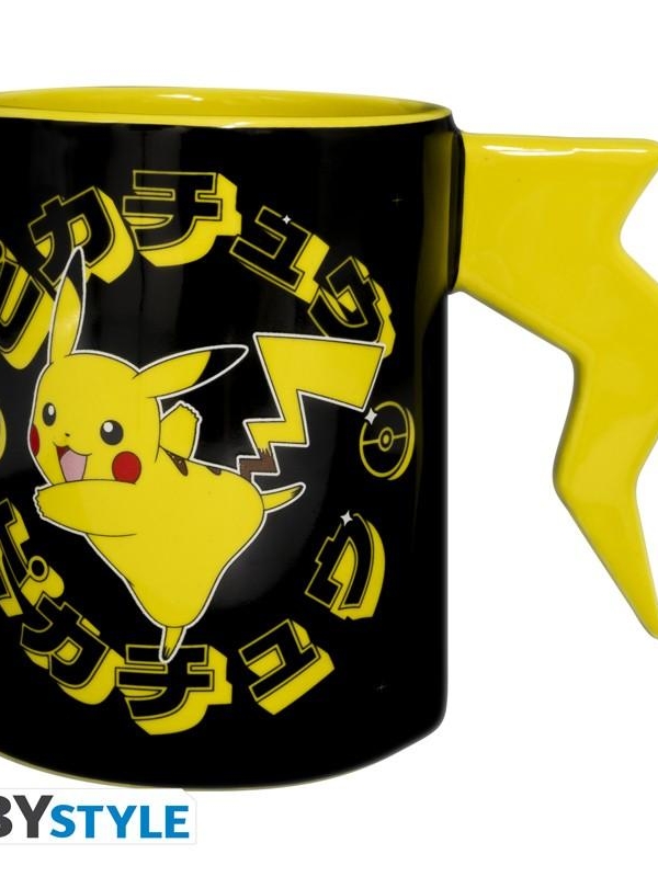 POKEMON Mug 3D handle Pikachu lightening bolt