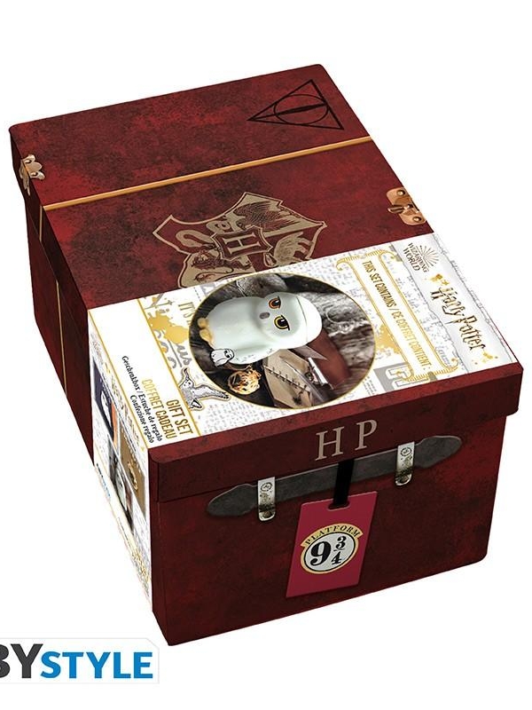 HARRY POTTER gift set - Harry's suitcase: premium 3D mug, 3D keychain, pin