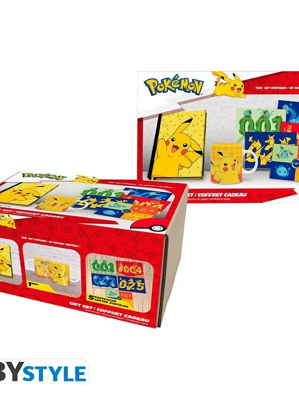 Pokemon "Pikachu" gift set: A5 notebook, mug, 1set of postcards
